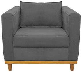 Poltrona Decorativa Europa Corano Cinza ADJ Decor