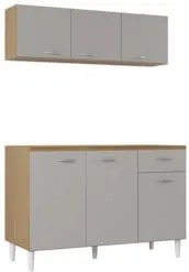 Armário de Cozinha e Balcão 120cm Classic Damasco/Off White Z46 - Mpoz