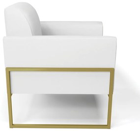 Kit 2 Poltronas Base Industrial Alta Dourado Marisa Corino D03 - D'Rossi - Branco