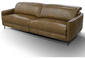 Sofá Murphy 3 Lugares Com Braço Couro Capuccino 307cm - 68376 Sun House