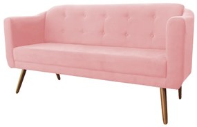 Namoradeira Bruna 1,60 m 3 Lugares Pés Palito Suede Rosê
