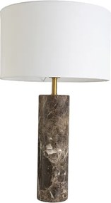 Abajur Metal Dourado E Marmore Preto Canova