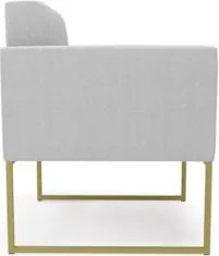 Poltrona Sala Base Industrial Dourado Kit 2 Ana Bouclé Cinza - Ibiza