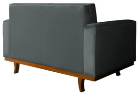 Sofá Dubai 2 Lugares Decorativo 1,50 m Sala Veludo Cinza