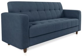 Sofá 03 Lugares Arezzo Suede Pés Chanfrado Tabaco - D'Rossi - Azul Marinho