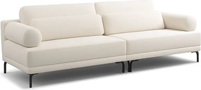 Sofá 3 Lugares Living 254cm Pé Ferro Romeu Bouclê Off White K01 - D'Rossi