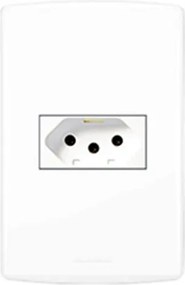 Conjunto Tomada 10A 4X2 Plastico Branco Bianco Pro