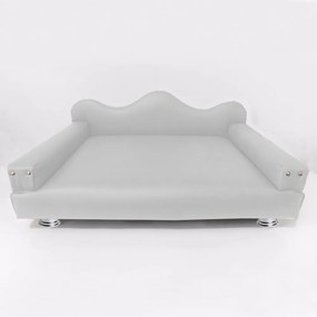 Cama Sofá Pet Meg Para Cães E Gatos Elegante e confortável Courino Branco