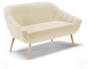 Namoradeira 02 Lugares Giovana Linho Pés Palito Natural - D'Rossi - A19 Bege