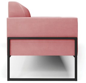 Sofá Namoradeira Base Industrial Alta Preto Marisa Suede D03 - D'Rossi - Rose