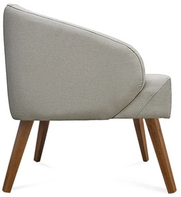 Poltrona Decorativa Lara Pés de Madeira Linho Bege - Sheep Estofados - Bege