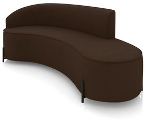 Sofá 4 Lugares Orgânico 220cm Pé Ferro Preto Morgan Suede D03 - D'Rossi - Marrom