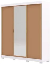 Guarda Roupa Casal 200cm Com Espelho Porto Flex Branco/Camarim - Vila