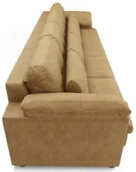 Sofá Retrátil 4 Lugares Para Sala 339cm Dijon Couro Bege S07 - Mpozena
