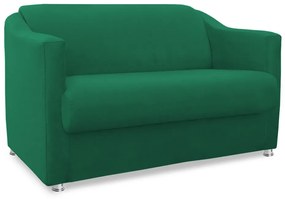 Namoradeira Cecilia 2 Lugares Suede Verde Bandeira 1,20 m Decorativa Sala Recepção