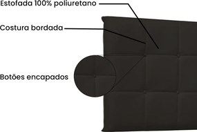Painel Verona Para Cama Box Queen 160 cm Corino S04 - D'Rossi - Marrom