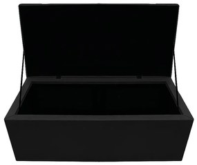 Recamier Baú Estofada Mel 90 cm Solteiro Com Capitonê  Suede Preto - ADJ Decor