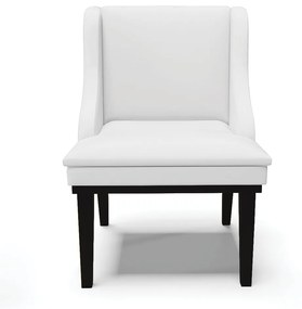 Kit 06 Cadeiras de Jantar Liz Corino Branco Base Fixa Madeira Preto - D'Rossi