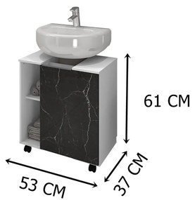 Gabinete Para Banheiro Pequin Branco/Nero – Bechara Móveis