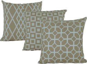 3 Capas para Almofada SOFT Turim Geométrico Bege 43x43cm