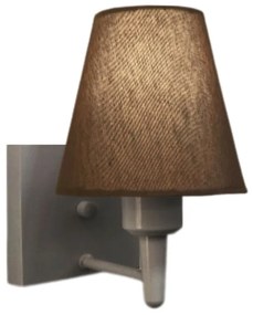 Arandela Quadrada Md-2034 Cinza Cúpula em Tecido Cone Café - Bivolt