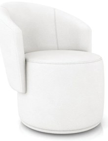 Poltrona Decorativa Orgânica Fixa para Sala Malu Sintético M11 - D'Rossi - Branco