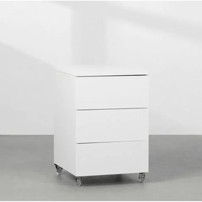 Gaveteiro Contemporâneo New 3 Gavetas Branco - 42,5cm
