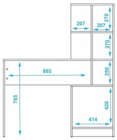 Mesa para Computador Home Office 1 Gaveta com Estante Branco