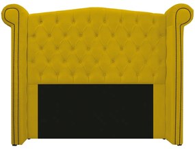 Kit Cabeceira e Calçadeira Veneza 195 cm King Size Suede Amarelo - ADJ Decor