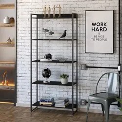 Estante Livreiro Dynamica Industrial 80cm 5 Prateleiras C08 Preto Ônix