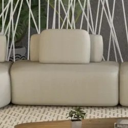 Sofá Modular 140cm Living Sala de Estar Moby Boucle Creme Z08 - Mpozen