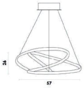 Pendente Zig 57X47X26Cm Led 35W 3000K Bivolt Dourado | Bella Iluminaçã...