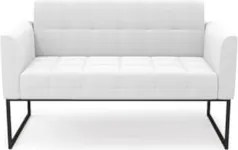 Sofá Namoradeira Base Industrial Preto Ana Bouclé Off - Ibiza