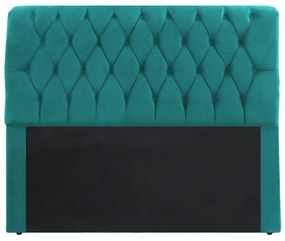 Cabeceira Marina para Cama Box Queen 1,60 m Estofada Suede Azul Tiffany