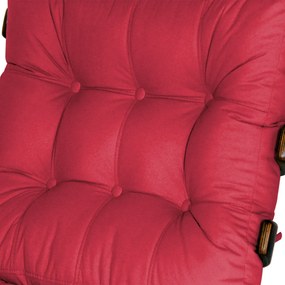 Kit 2 Poltrona Decorativa Costela Suede Vermelho