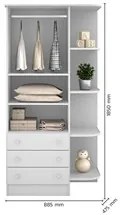 Guarda Roupa Infantil 2 Portas Doce Sonho Branco - Qmovi