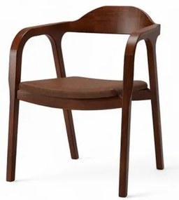 Cadeira Bugre Castanho Assento Corino Caramelo - 76892 Sun House