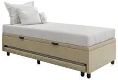 Bicama Box Baú Solteirão 96x203cm Samy S05 Veludo Bege - Mpozenato
