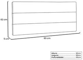 Painel Cama Solteiro Nubia SPZ 90cm Suede