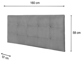 Painel Luna Para Cama Box Queen 160 cm Suede Cinza - D'Rossi