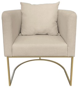 Poltrona Paola Linho Base Metálica Dourado D03 - D'Rossi - Grosso Bege A19