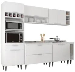 Armário de Cozinha CP07 Com Pia 100cm Pérola Z34 Branco - Mpozenat
