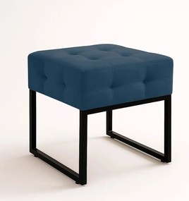 Puff Sala Decorativo Industrial Elisa Suede D03 - D'Rossi - Azul Marinho