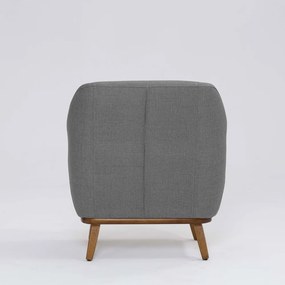 Poltrona Decorativa Pauline D07 Base Madeira Linho Mescla Cinza - D'Rossi