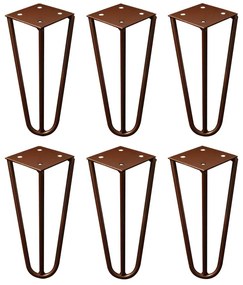 Kit 6 Pés de Metal 15 CM Hairpin Legs Mesas de Centro Puffs Bronze G41