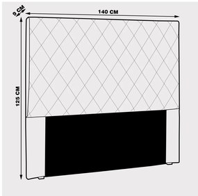 Cabeceira Decorativa 1,40M Baelon Veludo Uva G63 - Gran Belo