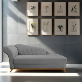Recamier Vanessa 140cm Lado Direito Corano Cinza - ADJ Decor