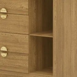 Cômoda Para Quarto 93cm Com Espelho Nara Nature V02 - Mpozenato