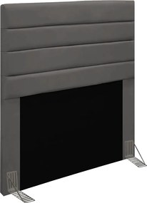 Cabeceira Solteiro Cama Box 90cm para Quarto Rubi Suede M11 - D'Rossi - Grafite