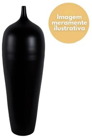 Vaso Garrafa P Decorativo em Cerâmica - Retrô Cinza Fosco